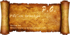 Pécs Orsolya névjegykártya